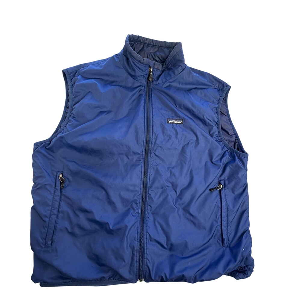 Vtg Patagonia Puffball Vest Mens XL Blue Insulated Puffer Full Zip Eaton Vance